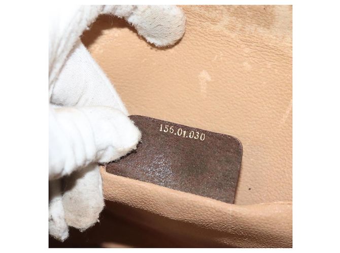Gucci Borsa Sherry Line GG Supreme Web in PVC beige e oro 156 01 030 Auth BA4458 D'oro - vista 20