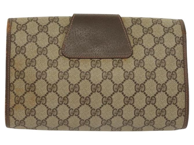 Gucci Borsa Sherry Line GG Supreme Web in PVC beige e oro 156 01 030 Auth BA4458 D'oro - vista 3