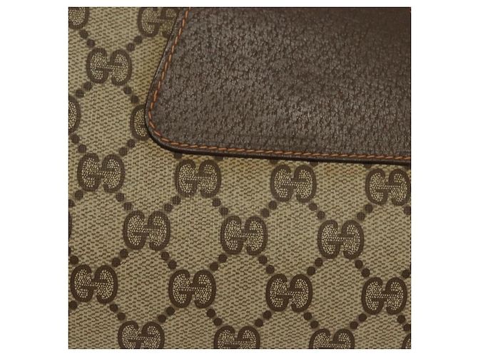 Gucci Borsa Sherry Line GG Supreme Web in PVC beige e oro 156 01 030 Auth BA4458 D'oro - vista 4
