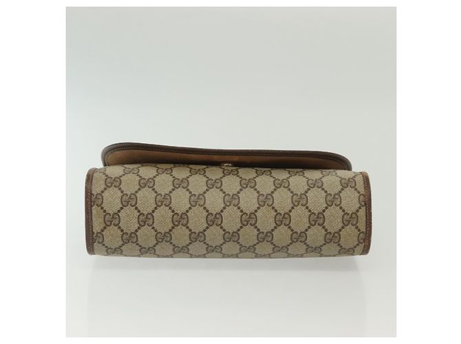 Gucci Borsa Sherry Line GG Supreme Web in PVC beige e oro 156 01 030 Auth BA4458 D'oro - vista 8