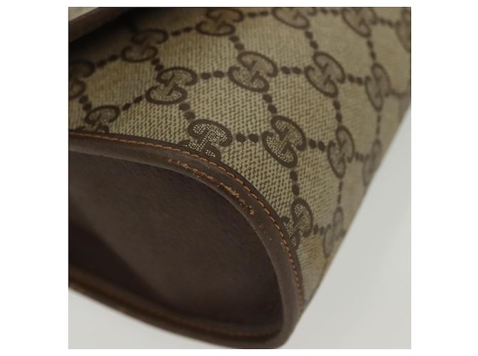Gucci Borsa Sherry Line GG Supreme Web in PVC beige e oro 156 01 030 Auth BA4458 D'oro - vista 9