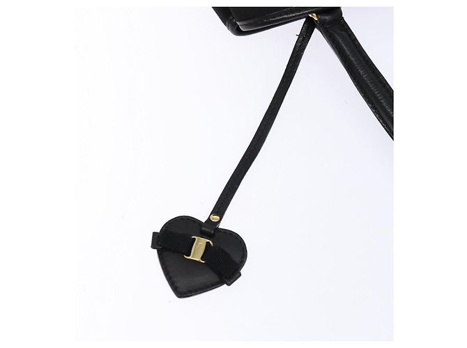 Borsa Tote Vala in Nylon Nero e Oro Salvatore Ferragamo Auth hk2909 D'oro - vista 10