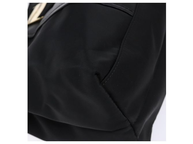 Borsa Tote Vala in Nylon Nero e Oro Salvatore Ferragamo Auth hk2909 D'oro - vista 15