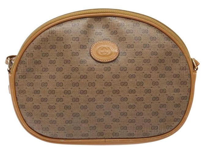 Gucci Borsa a spalla Micro GG Supreme in PVC Beige Oro Auth BA5021 D'oro - vista 2