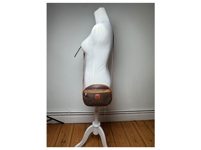 Céline Vintage Celine Triomphe Leder Monogramm Tasche braun - Ansicht 7