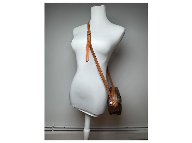 Céline Vintage Celine Triomphe Leder Monogramm Tasche braun - Ansicht 8