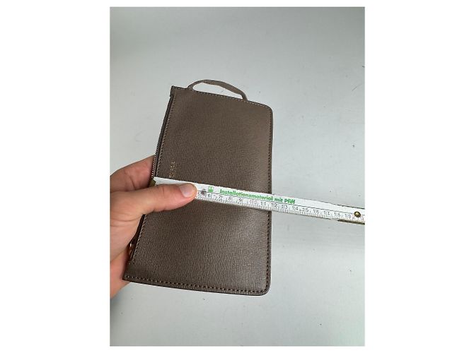 Vintage Furla Leder Clutch grau Braun - Ansicht 10