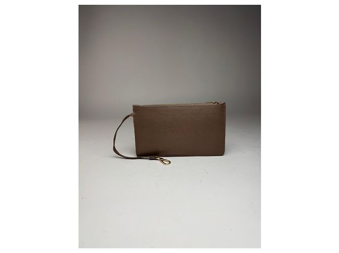 Vintage Furla Leder Clutch grau Braun - Ansicht 7