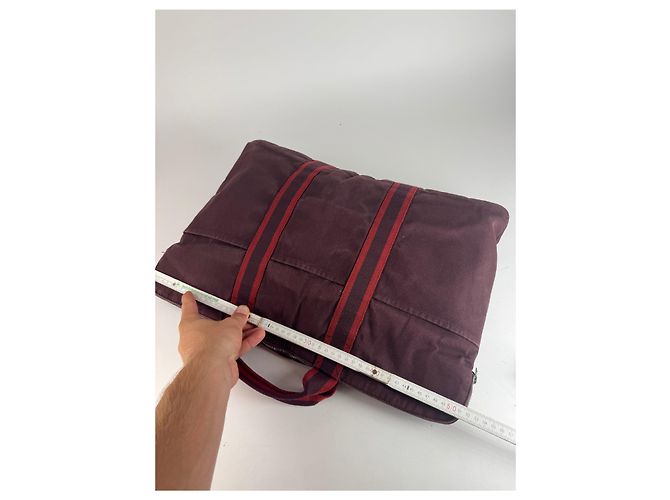 Borsa da viaggio in tela vintage Hermès viola Porpora - vista 10