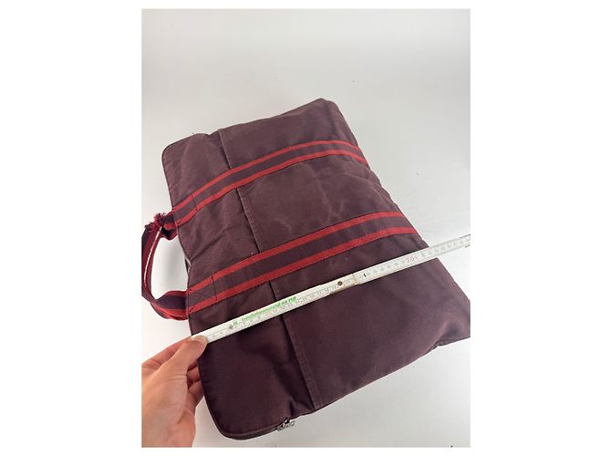 Borsa da viaggio in tela vintage Hermès viola Porpora - vista 12