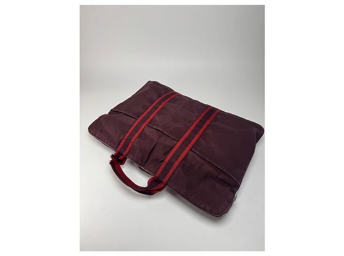 Borsa da viaggio in tela vintage Hermès viola Porpora - vista 2