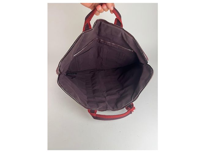 Borsa da viaggio in tela vintage Hermès viola Porpora - vista 3