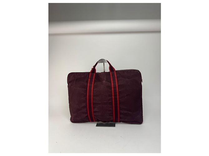Borsa da viaggio in tela vintage Hermès viola Porpora - vista 4