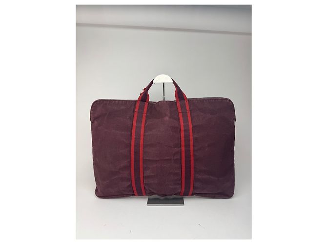 Borsa da viaggio in tela vintage Hermès viola Porpora - vista 8