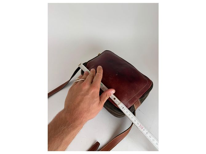 Vintage Loewe Madrid Wildledertasche Rot Grün - Ansicht 12