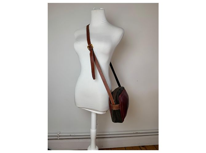 Vintage Loewe Madrid Wildledertasche Rot Grün - Ansicht 15