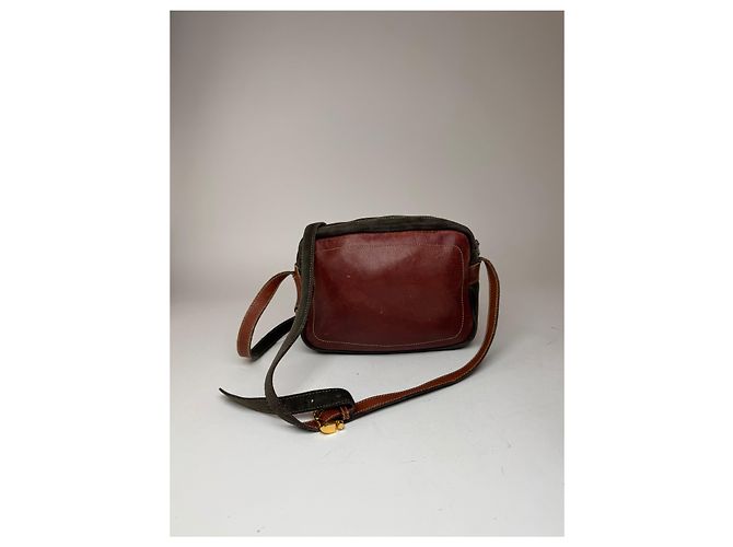 Vintage Loewe Madrid Wildledertasche Rot Grün - Ansicht 4