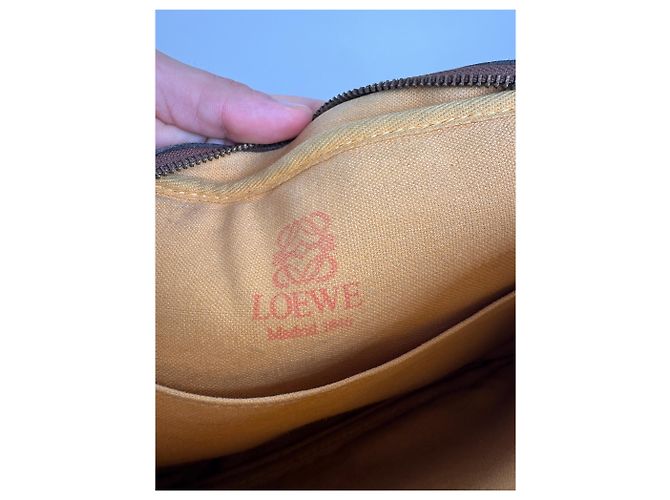 Vintage Loewe Madrid Wildledertasche Rot Grün - Ansicht 5