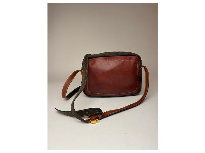 Vintage Loewe Madrid Wildledertasche Rot Grün - Ansicht 8