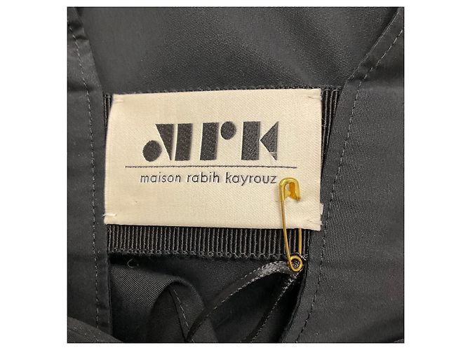 Abito midi in cotone nero a maniche lunghe Maison Rabih Kayrouz - vista 4