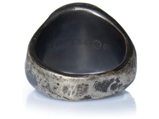 Autre Marque Hämatit-Look Ring Maison Margiela Schwarz Silber Grau - Ansicht 5