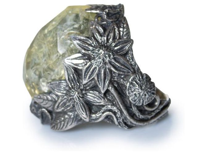 Autre Marque Lyly Erlandsson, L'anello a conchiglia invernale Argento Giallo - vista 3