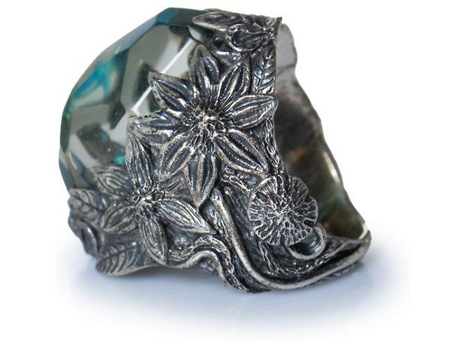 Autre Marque Lyly Erlandsson, L'anello a conchiglia invernale Argento Blu - vista 5