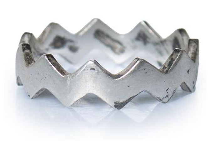 Autre Marque Mikia, silberner Zickzackring - Ansicht 3