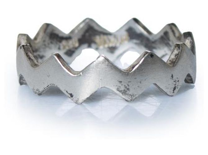 Autre Marque Mikia, silberner Zickzackring - Ansicht 4