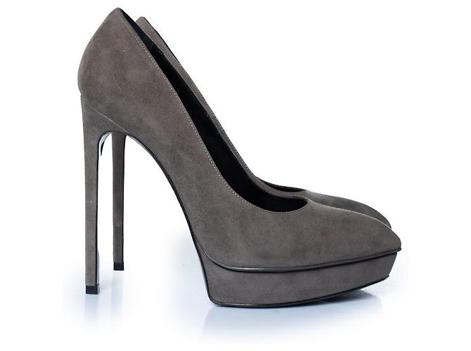 Saint Laurent, graue Wildleder-Pumps Janis - Ansicht 5