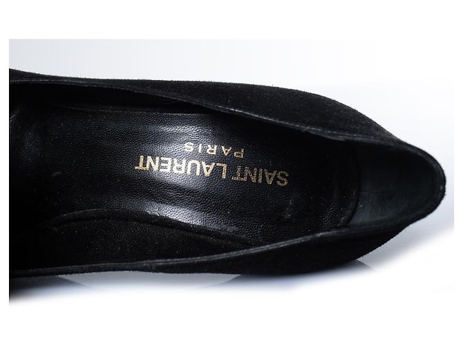 Saint Laurent, décolleté Janis in suede nero - vista 8