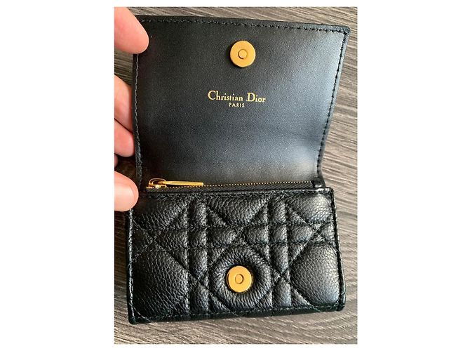 Dior Caro Kartenetui Schwarz Leder - Ansicht 11