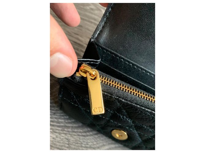 Dior Caro Kartenetui Schwarz Leder - Ansicht 5