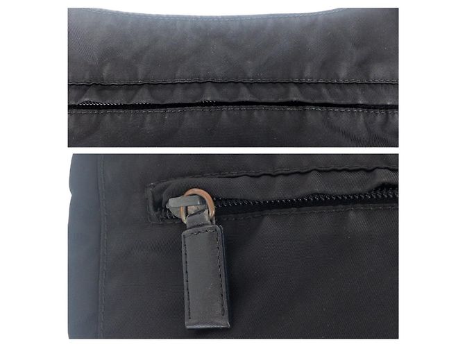 Bolsa de ombro em nylon tessuto com logo triangular Prada Preto - vista 4