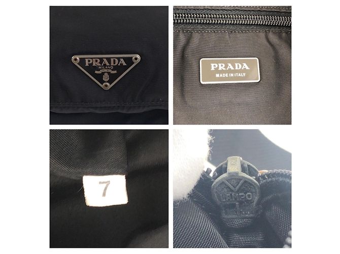 Bolsa de ombro em nylon tessuto com logo triangular Prada Preto - vista 5