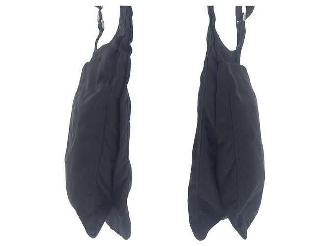 Bolsa de ombro em nylon tessuto com logo triangular Prada Preto - vista 7
