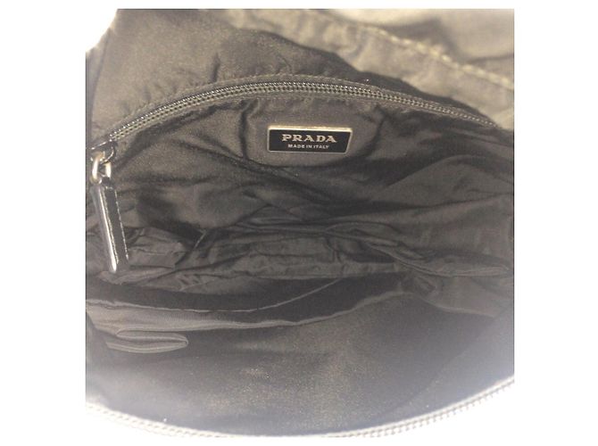 Bolsa de ombro em nylon tessuto com logo triangular Prada Preto - vista 8