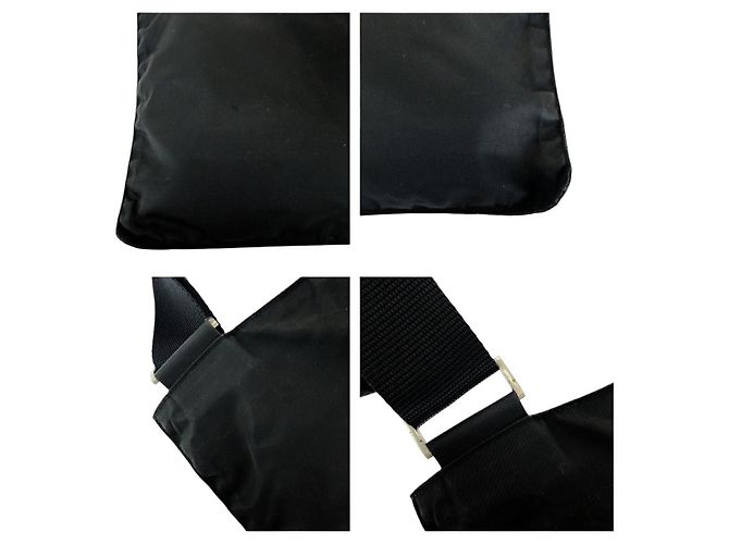 Borsa a tracolla in nylon tessuto con logo triangolare Prada Nero - vista 4