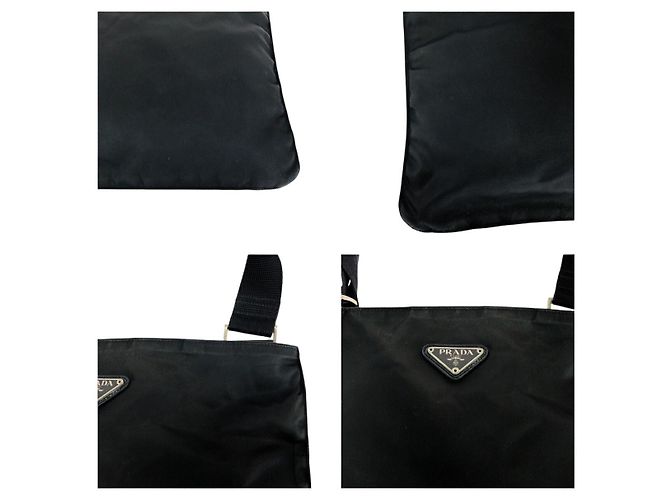 Borsa a tracolla in nylon tessuto con logo triangolare Prada Nero - vista 5