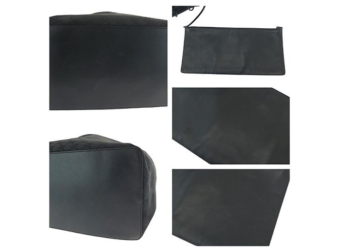 Borsa a spalla in tela GG di Gucci con coulisse Nero - vista 6