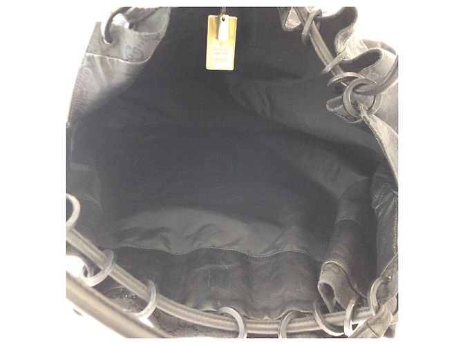 Borsa a spalla in tela GG di Gucci con coulisse Nero - vista 9