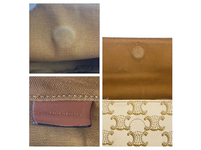 Céline Borsa a Spalla Triangolo PVC Triomphe di Celine Marrone Beige - vista 5