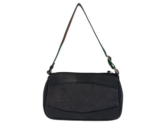 Pochette Accessorio in Tela/Pelle Gucci Nero - vista 2