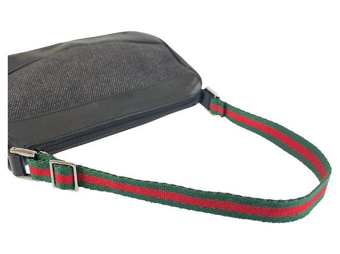 Pochette Accessorio in Tela/Pelle Gucci Nero - vista 8