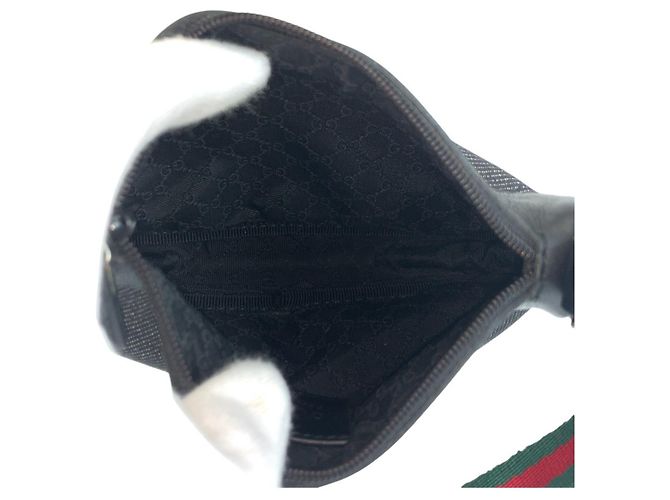 Pochette Accessorio in Tela/Pelle Gucci Nero - vista 9