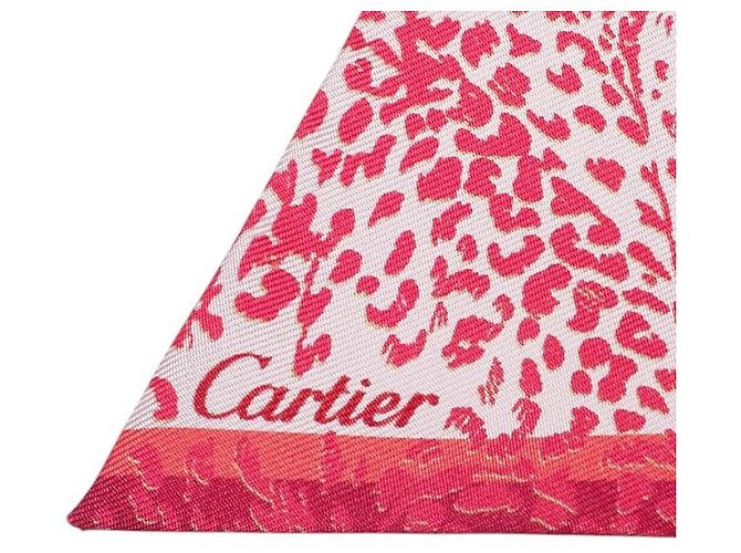 Sciarpa in seta Leopardo Cartier Rosa - vista 2