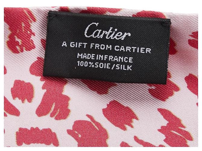 Sciarpa in seta Leopardo Cartier Rosa - vista 3