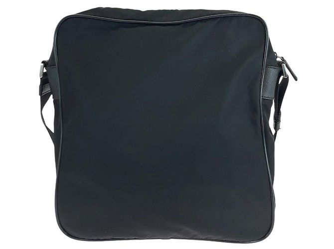 Borsa a spalla in nylon/pelle Tessuto con logo Prada Nero - vista 2