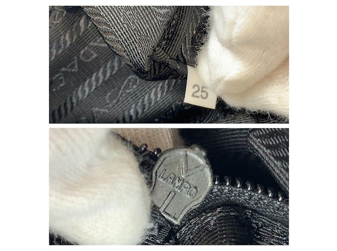 Borsa a spalla in nylon/pelle Tessuto con logo Prada Nero - vista 5