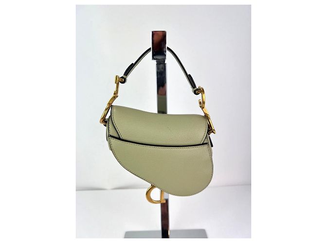 Borsa Micro Saddle in pelle di capra verde chiaro con tracolla Christian Dior - vista 2